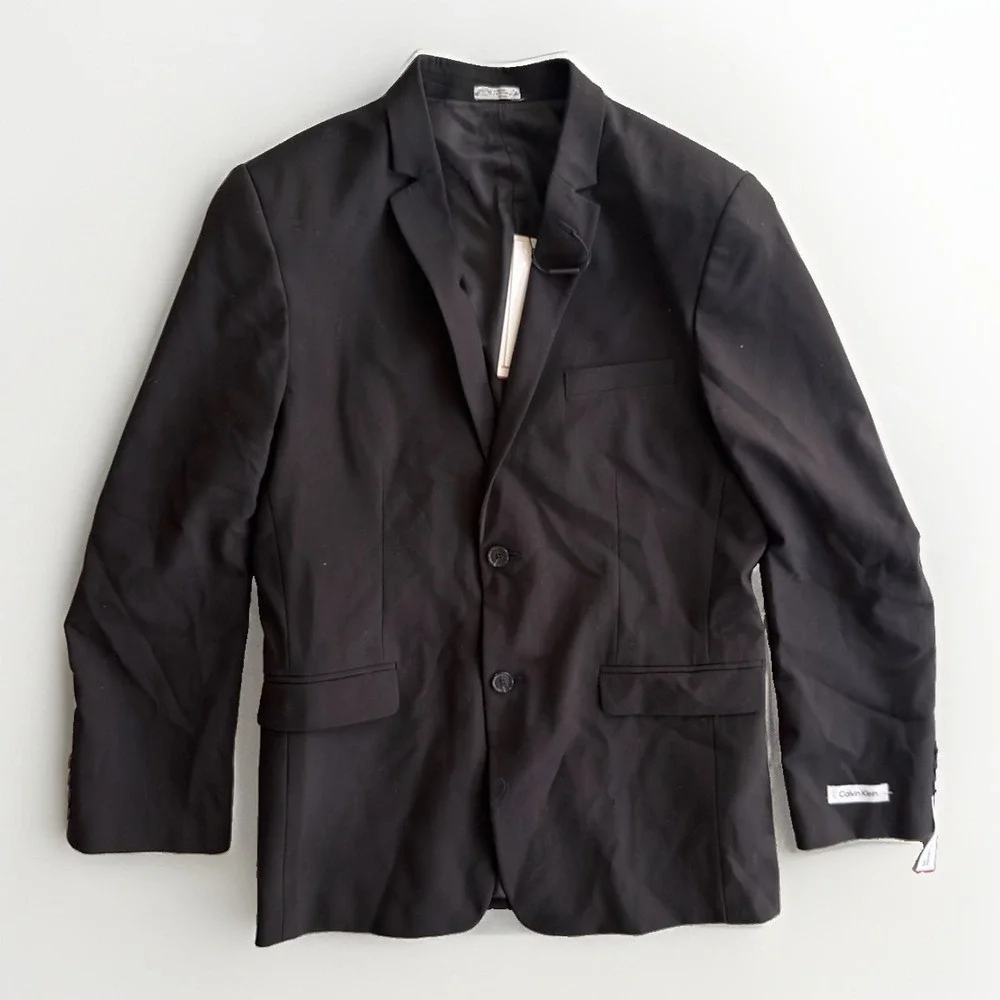 Calvin Klein Boys 20R Black Suit Jacket Blazer New With Tags Formal Classic